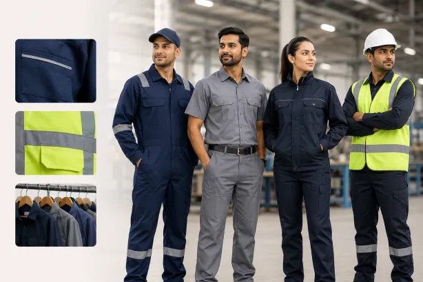 industrial-uniform-manufacturers-tirupur-ajna-clothings Industrial uniform manufacturers in Tirupur by Ajna Clothings for factory workwear, safety uniforms and warehouse staff uniforms